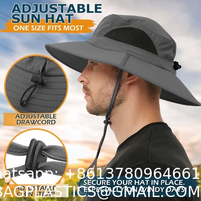 Wide Brim Bucket Hat Foldable Boonie Hat for Fishing Hiking Garden Safari Beach Breathable for Fishing, Hiking, Camping