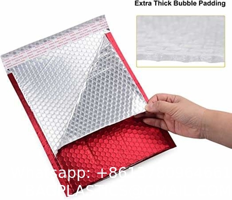 Biodegradable Compostable Shipping Packaging Holographic Metallic Poly Bubble Mailer Padded Envelope