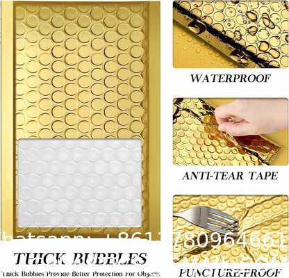 Biodegradable Compostable Shipping Packaging Holographic Metallic Poly Bubble Mailer Padded Envelope