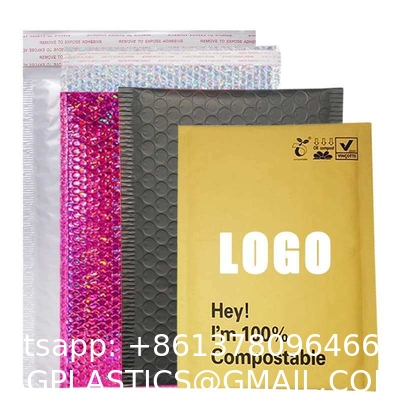 Recyclable Holigraphic Custom Eco Friendly Biodegradable Padded Compostable Bubble Mailer Mailing Bags