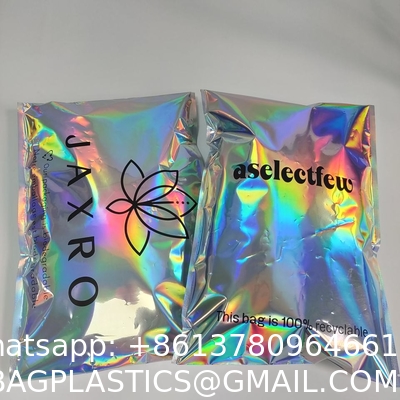 Holographic Metallic Foil Mailer Glitter Mailing Shipping Bags Metallic Rainbow Foil Self-Sealing Envelopes Courier