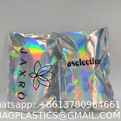 Holographic Metallic Foil Mailer Glitter Mailing Shipping Bags Metallic Rainbow Foil Self-Sealing Envelopes Courier