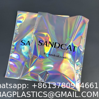 Holographic Metallic Foil Mailer Glitter Mailing Shipping Bags Metallic Rainbow Foil Self-Sealing Envelopes Courier