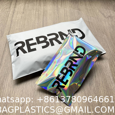 Holographic Metallic Foil Mailer Glitter Mailing Shipping Bags Metallic Rainbow Foil Self-Sealing Envelopes Courier