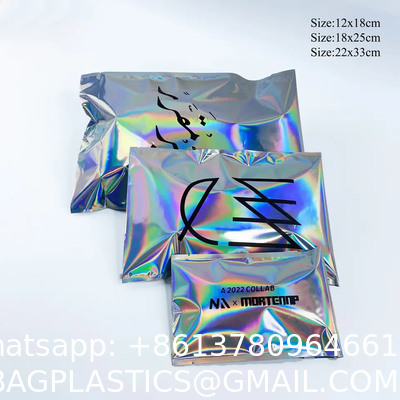 Holographic Metallic Foil Mailer Glitter Mailing Shipping Bags Metallic Rainbow Foil Self-Sealing Envelopes Courier
