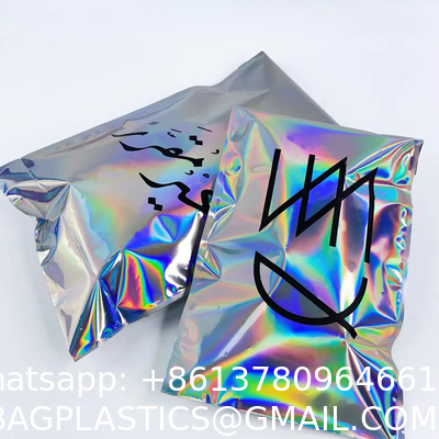 Holographic Metallic Foil Mailer Glitter Mailing Shipping Bags Metallic Rainbow Foil Self-Sealing Envelopes Courier