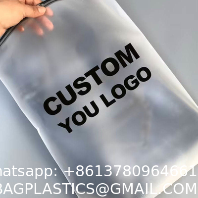 Waterproof Zipper Eva Matte Frosted  Transparent Recyclable Pla Zip Lock Poly Mailer Bags For Wigs Clothes Pack