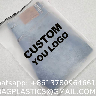Waterproof Zipper Eva Matte Frosted  Transparent Recyclable Pla Zip Lock Poly Mailer Bags For Wigs Clothes Pack