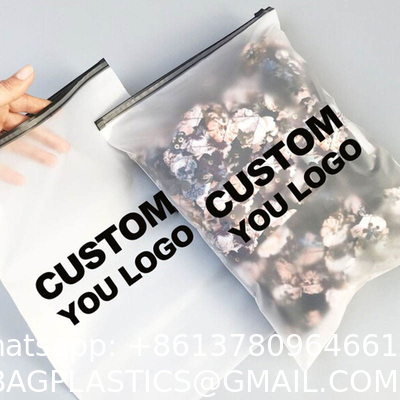 Waterproof Zipper Eva Matte Frosted  Transparent Recyclable Pla Zip Lock Poly Mailer Bags For Wigs Clothes Pack