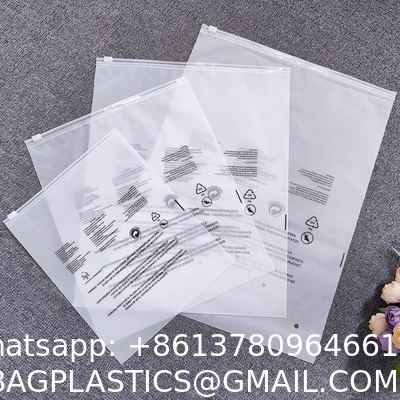 Waterproof Zipper Eva Matte Frosted  Transparent Recyclable Pla Zip Lock Poly Mailer Bags For Wigs Clothes Pack