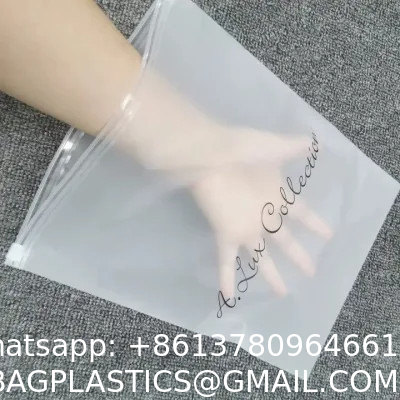 Waterproof Zipper Eva Matte Frosted  Transparent Recyclable Pla Zip Lock Poly Mailer Bags For Wigs Clothes Pack