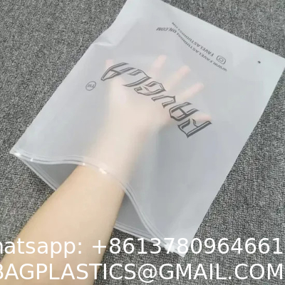 Waterproof Zipper Eva Matte Frosted  Transparent Recyclable Pla Zip Lock Poly Mailer Bags For Wigs Clothes Pack