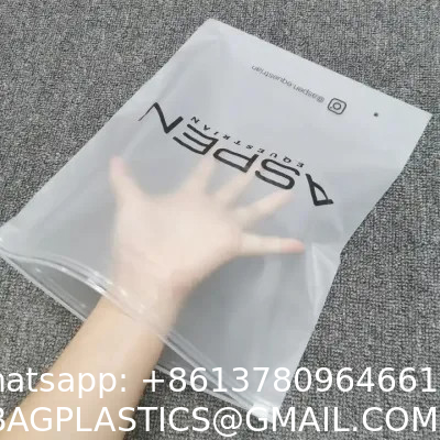 Waterproof Zipper Eva Matte Frosted  Transparent Recyclable Pla Zip Lock Poly Mailer Bags For Wigs Clothes Pack