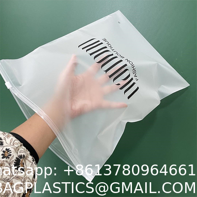 Custom 100% Biodegradable Plastic Recycled Frosted Matte Clothes Ziplock Bag Eva Zipper Pouch Polybags For Clothing