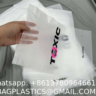 Custom 100% Biodegradable Plastic Recycled Frosted Matte Clothes Ziplock Bag Eva Zipper Pouch Polybags For Clothing