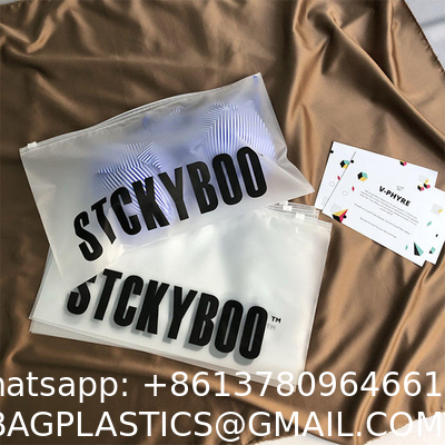 Custom 100% Biodegradable Plastic Recycled Frosted Matte Clothes Ziplock Bag Eva Zipper Pouch Polybags For Clothing