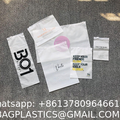 Custom 100% Biodegradable Plastic Recycled Frosted Matte Clothes Ziplock Bag Eva Zipper Pouch Polybags For Clothing