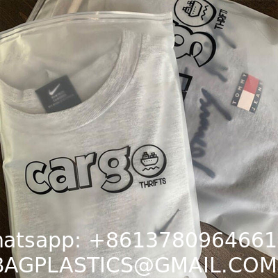 Custom Personalized Printed Logo Eve Slider Matte Frosted Zip Lock Clothing Packaging Plastic Bags With Black Zipper