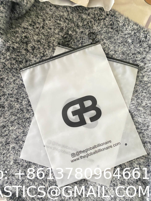 Custom Personalized Printed Logo Eve Slider Matte Frosted Zip Lock Clothing Packaging Plastic Bags With Black Zipper