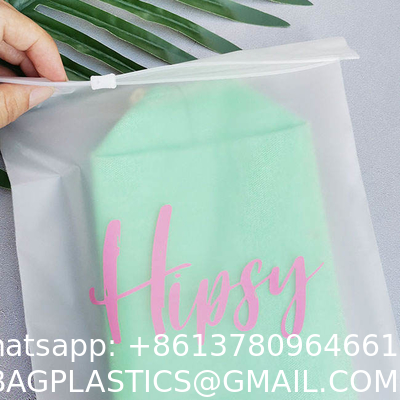 Customized Full Printing Zip Lock Slider Clothes Frosted Pvc Eva Cpe Plastic Packing T Shirt Underdress Frosty Zipper