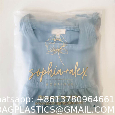 Customized Full Printing Zip Lock Slider Clothes Frosted Pvc Eva Cpe Plastic Packing T Shirt Underdress Frosty Zipper