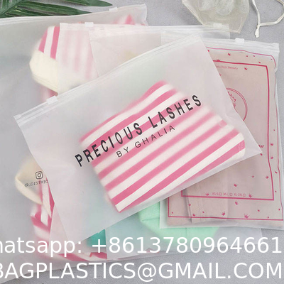 Customized Full Printing Zip Lock Slider Clothes Frosted Pvc Eva Cpe Plastic Packing T Shirt Underdress Frosty Zipper