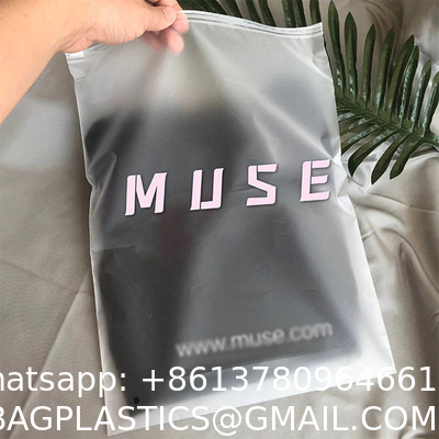 Customized Full Printing Zip Lock Slider Clothes Frosted Pvc Eva Cpe Plastic Packing T Shirt Underdress Frosty Zipper