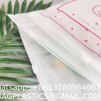 Customized Full Printing Zip Lock Slider Clothes Frosted Pvc Eva Cpe Plastic Packing T Shirt Underdress Frosty Zipper