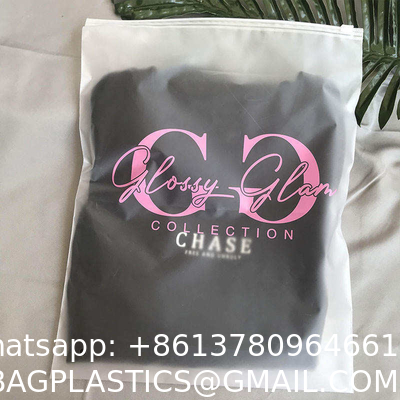 Customized Full Printing Zip Lock Slider Clothes Frosted Pvc Eva Cpe Plastic Packing T Shirt Underdress Frosty Zipper