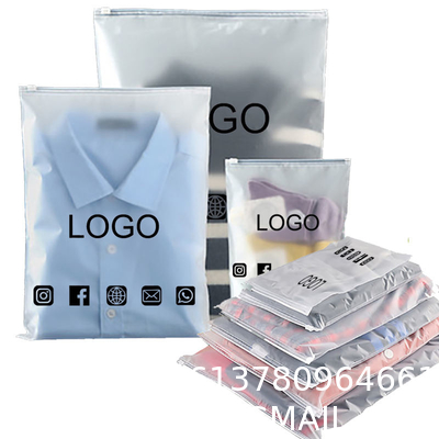 Customized Full Printing Zip Lock Slider Clothes Frosted Pvc Eva Cpe Plastic Packing T Shirt Underdress Frosty Zipper