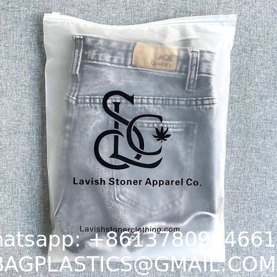 Customized Full Printing Zip Lock Slider Clothes Frosted Pvc Eva Cpe Plastic Packing T Shirt Underdress Frosty Zipper