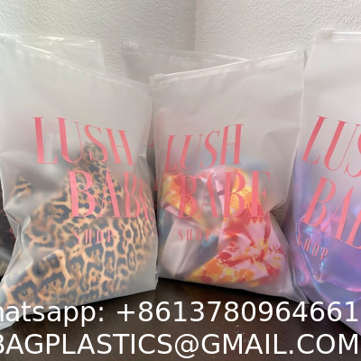 Customized Full Printing Zip Lock Slider Clothes Frosted Pvc Eva Cpe Plastic Packing T Shirt Underdress Frosty Zipper