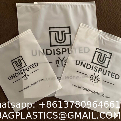 Custom Print Biodegradable Frosted Transparent Plastic Slide Zip Self Seal Plastic Bags With Logo For Packing Clothes