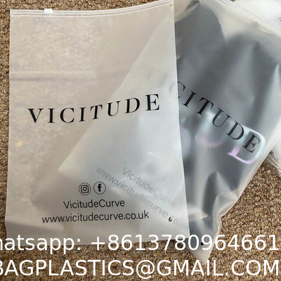 Custom Print Biodegradable Frosted Transparent Plastic Slide Zip Self Seal Plastic Bags With Logo For Packing Clothes