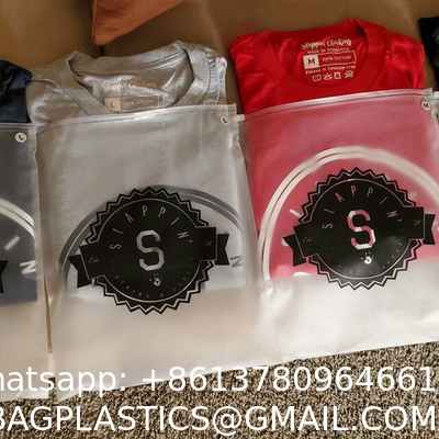 Custom Print Biodegradable Frosted Transparent Plastic Slide Zip Self Seal Plastic Bags With Logo For Packing Clothes