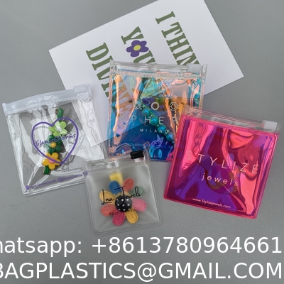 Recyclable Sustainable Eco Friendly Jewelry Pouch Plastic Zipper Bag Cosmetic Jewelry Ring Packaging Ziplock Pouch