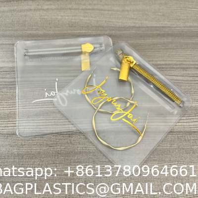 Custom Small Recyclable Plastic Clear Pvc Zipper Bag For Cosmetic Jewelry Ring Packaging Ziplock Pouch