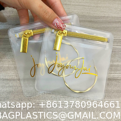 Custom Small Recyclable Plastic Clear Pvc Zipper Bag For Cosmetic Jewelry Ring Packaging Ziplock Pouch