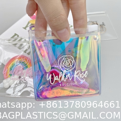 Wholesale Holographic Packing Bag Jewelry Pouch Custom Frosted Zipper Bag For Jewelry