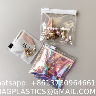 Wholesale Holographic Packing Bag Jewelry Pouch Custom Frosted Zipper Bag For Jewelry