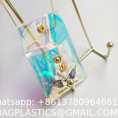 Wholesale Holographic Packing Bag Jewelry Pouch Custom Frosted Zipper Bag For Jewelry