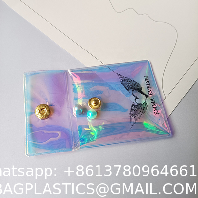 Wholesale Holographic Packing Bag Jewelry Pouch Custom Frosted Zipper Bag For Jewelry