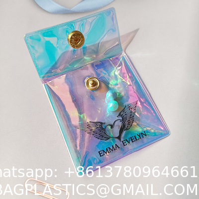 Wholesale Holographic Packing Bag Jewelry Pouch Custom Frosted Zipper Bag For Jewelry