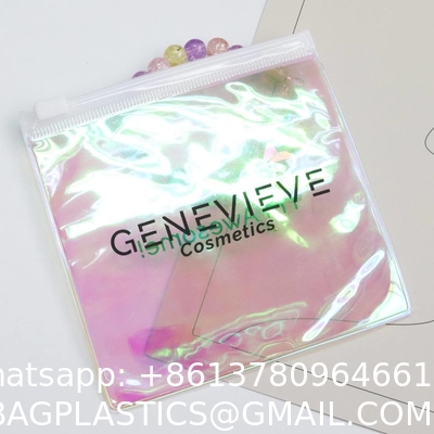 Customized Brand Logo Colorful PVC Bag Eye Shadow Jewelry Cosmetic Make up Bag With Zipper Holographic PVC Bag