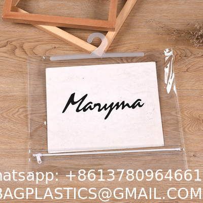 Custom Logo Transparent Plastic Zip Lock Waterproof PVC Cosmetic Bag Storage Packaging Swimwear Clothing Zipper