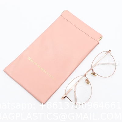 Leather Eye Glasses Pouch / Sunglasses Case Bag Holder Soft Leather Glasses Bags Microfiber Glasses Pouch