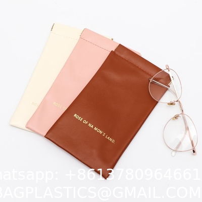 Leather Eye Glasses Pouch / Sunglasses Case Bag Holder Soft Leather Glasses Bags Microfiber Glasses Pouch