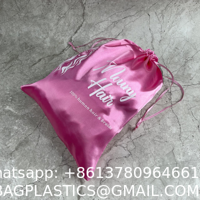 Custom Satin Pouch Bag with Logo for Hair Clothes Shoes Jewelry Cosmetics Gift Silk Satin Bag Packaging Wig Storage Bag
