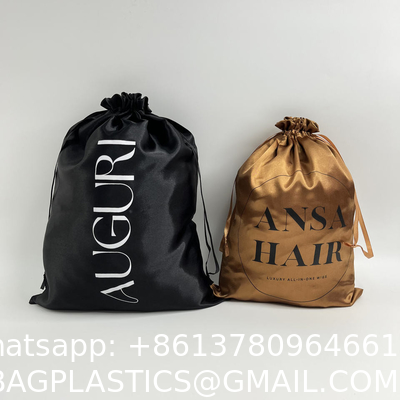 Custom Satin Pouch Bag with Logo for Hair Clothes Shoes Jewelry Cosmetics Gift Silk Satin Bag Packaging Wig Storage Bag