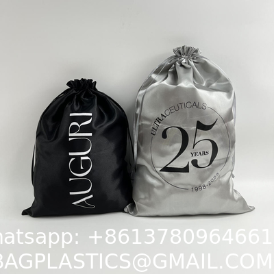 Custom Satin Pouch Bag with Logo for Hair Clothes Shoes Jewelry Cosmetics Gift Silk Satin Bag Packaging Wig Storage Bag